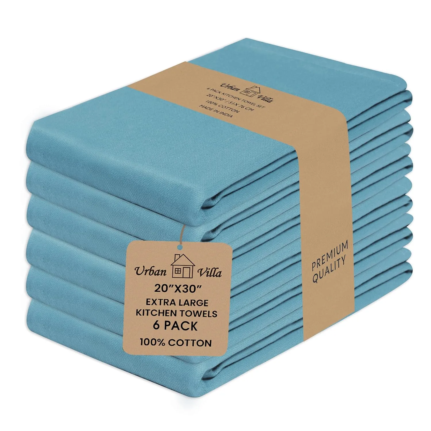 kitchen towels cotton teal 1