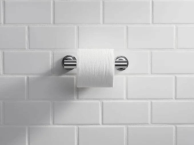 KOHLER Purist toilet paper holder in vibrant French gold finish.