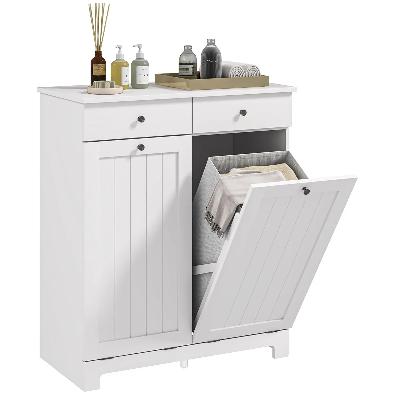 laundry hamper cabinet white 1