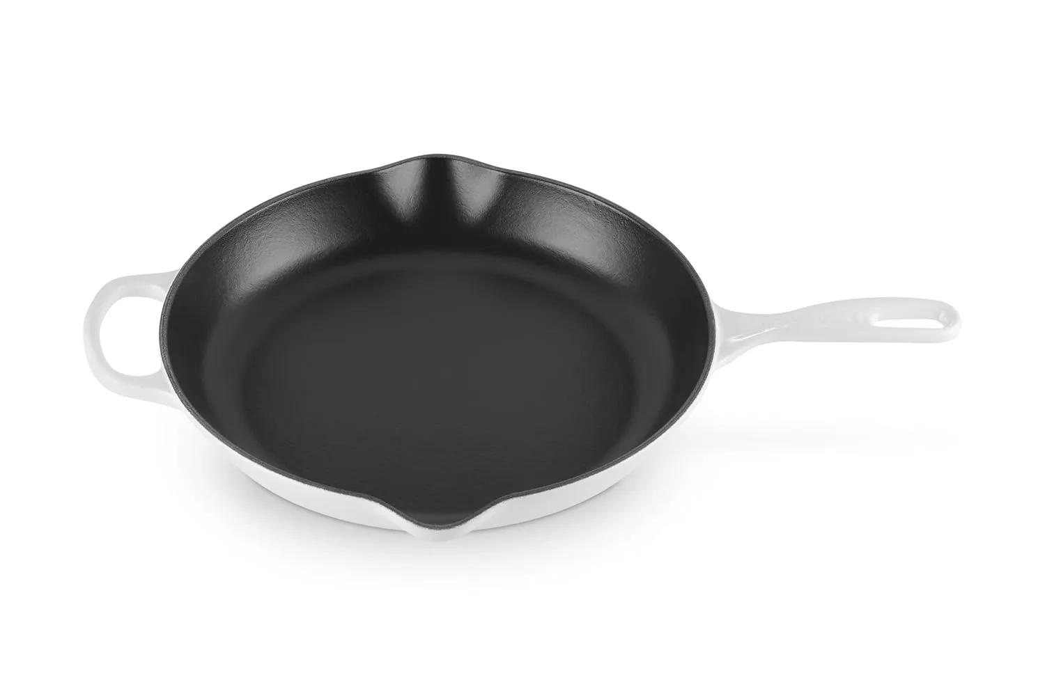 le creuset enameled cast iron skillet white 1
