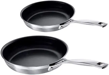 le creuset stainless steel frying pan set 1