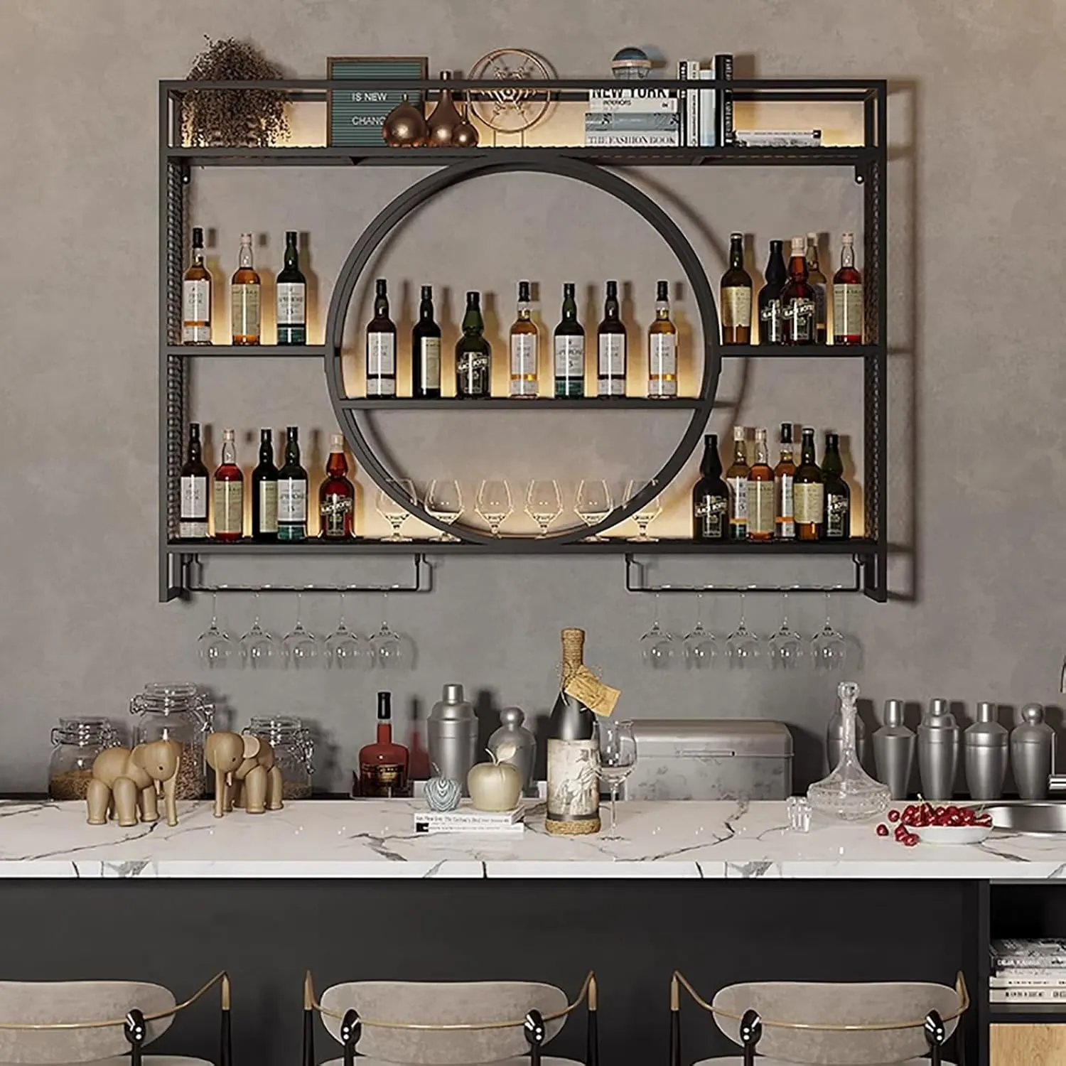 led wine rack wall mounted 2