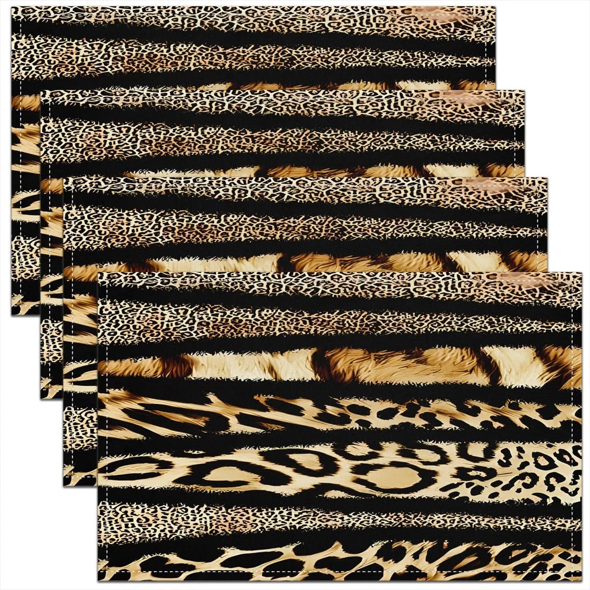 leopard placemats black print 1