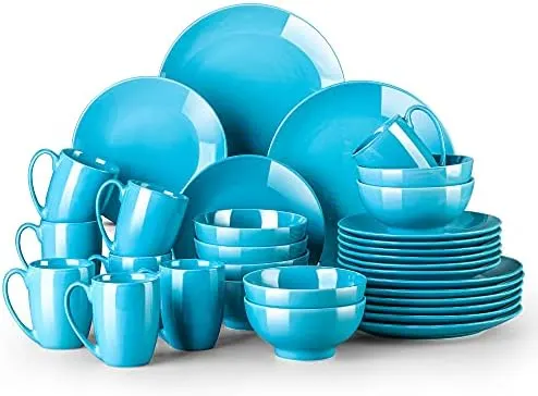 LOVECASA 32-Piece Dinnerware Set, Service for 8, Porcelain Dinner Set