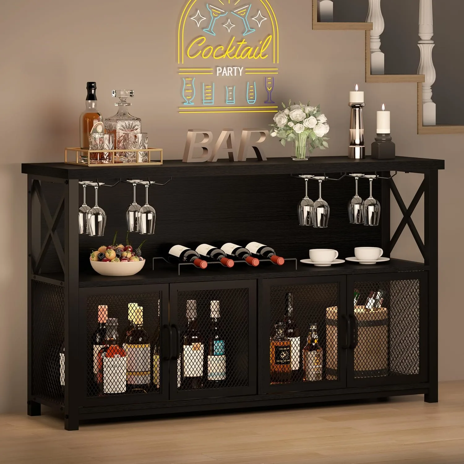 lvb black coffee bar modern liquor wine storage 1
