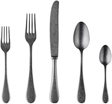 Mepra 5-Piece Flatware Set - Dark Grey Stainless Steel