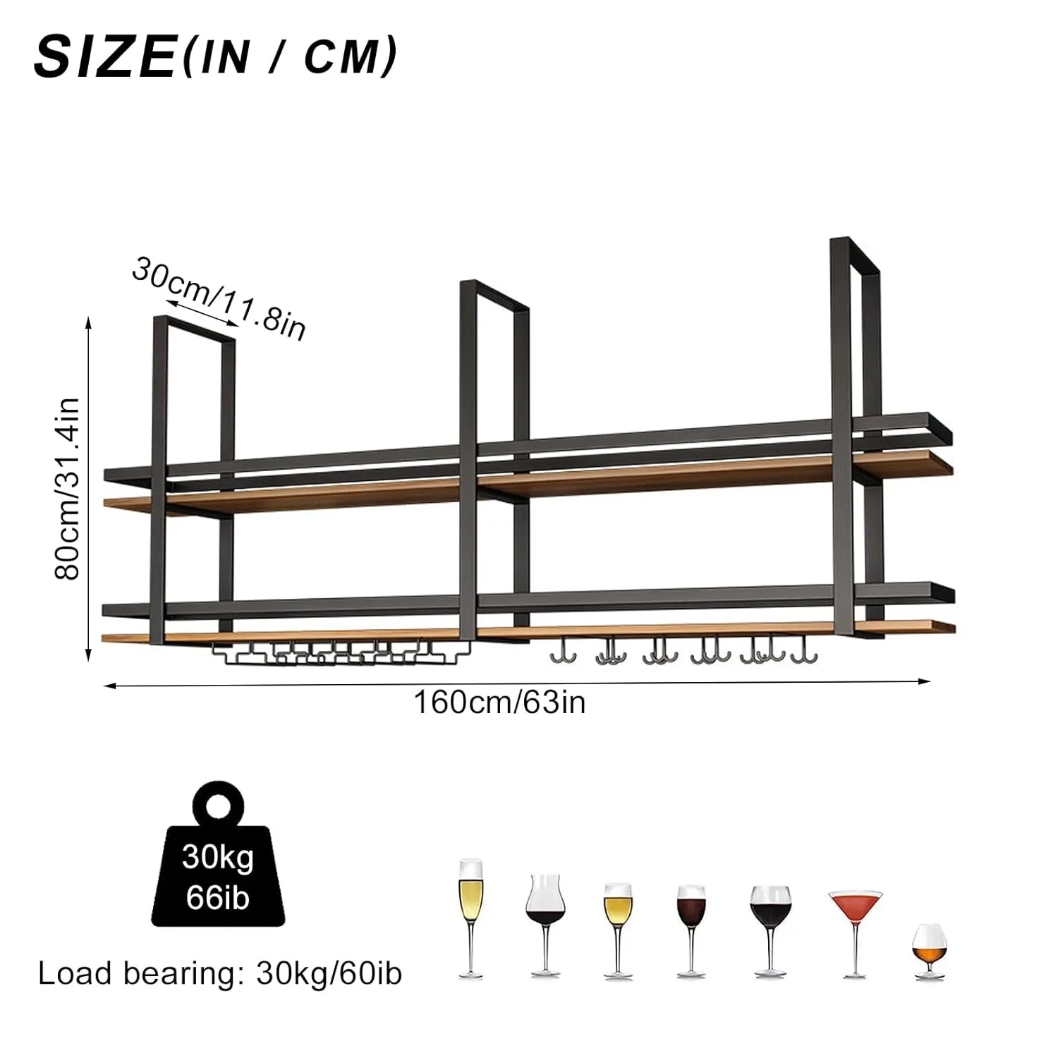 metal ceiling hanging wine rack 2