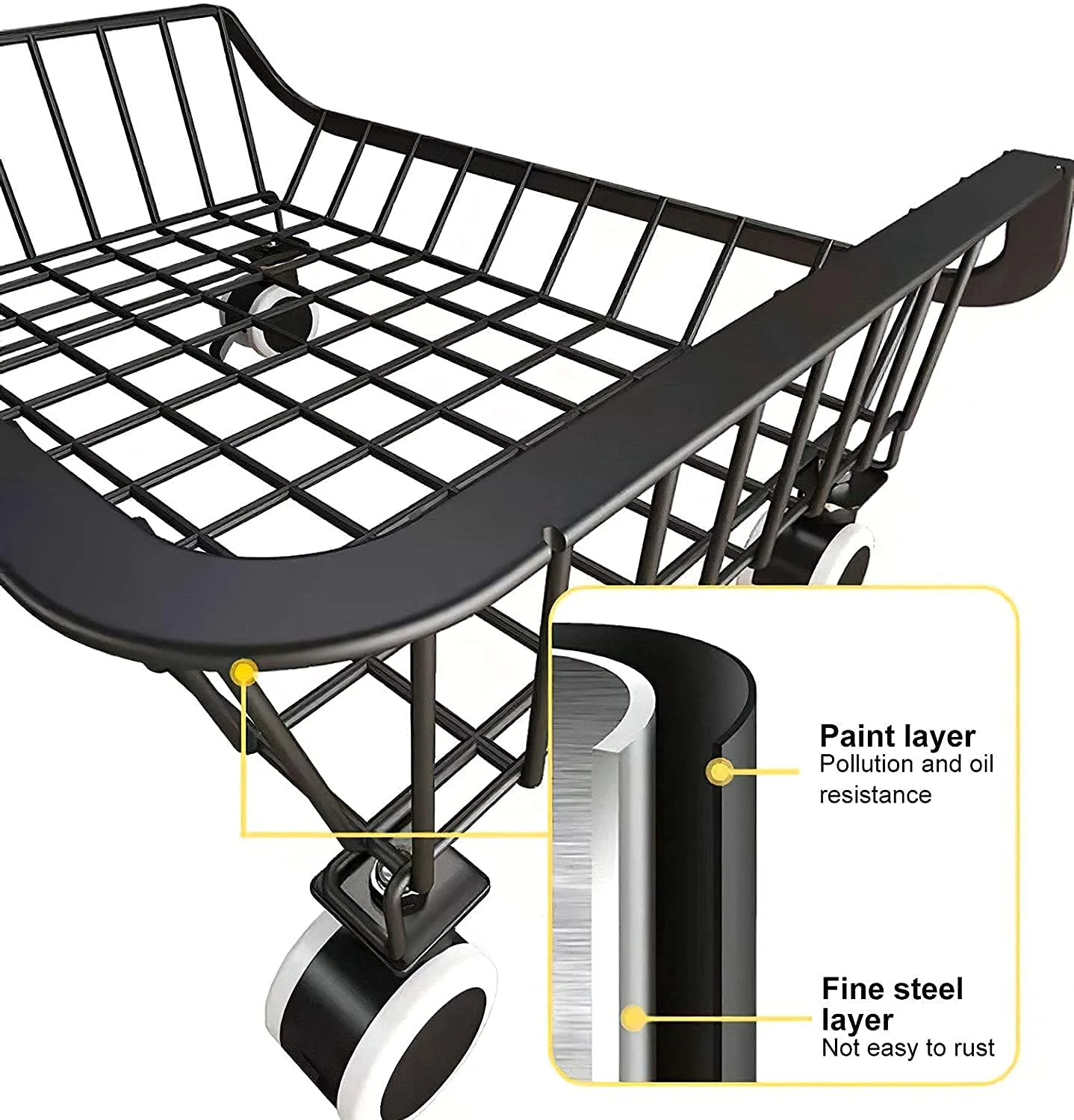 metal storage basket wheels 2