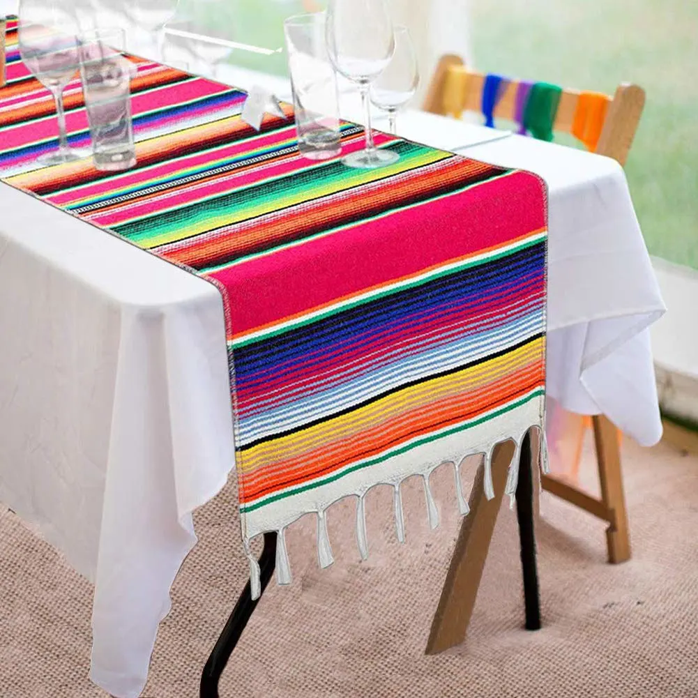 mexican table runner pink 1