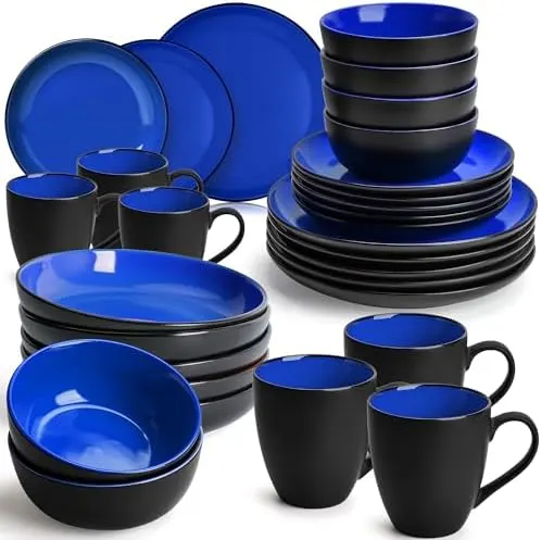 Miamo 30-Piece Dinnerware Set, Blue