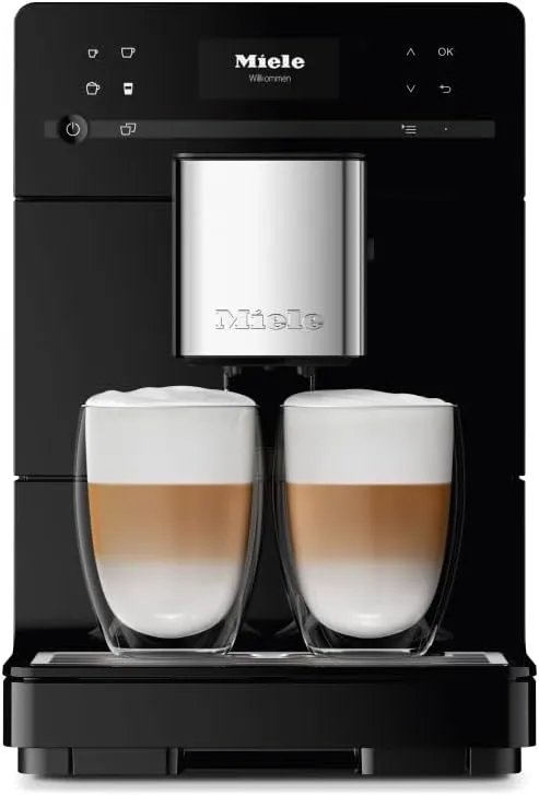 Miele CM 5310 bean-to-cup coffee machine in obsidian black.