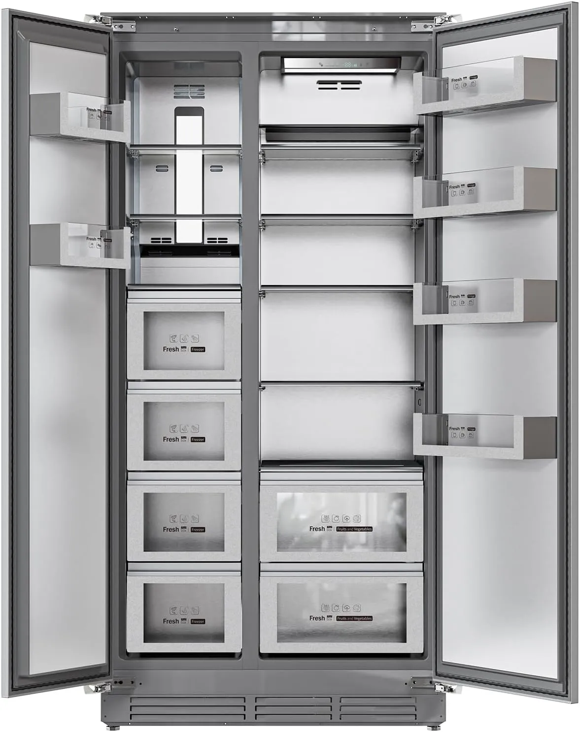 MILLEN full-size electronic refrigerator with backlit doors for kitchens