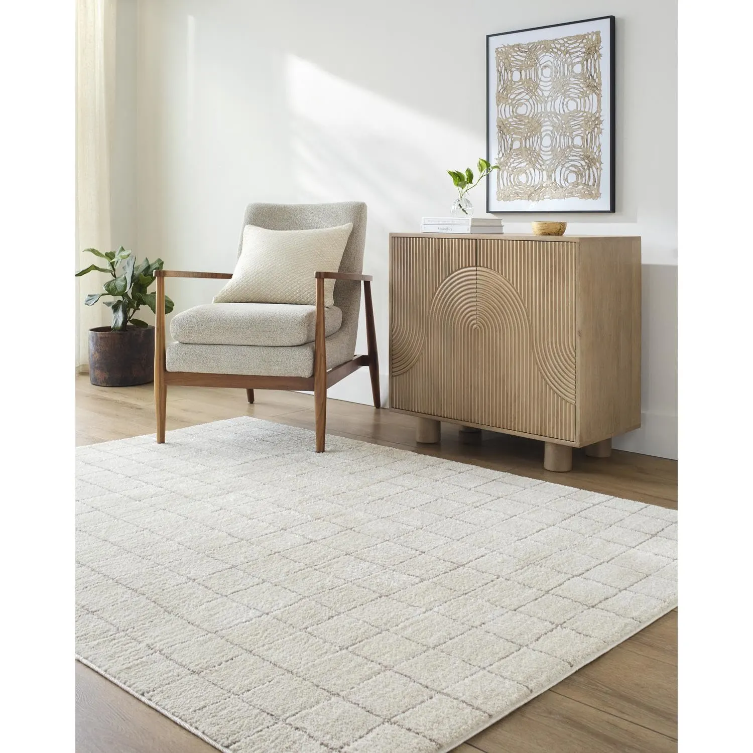 minimalist grid area rug 7x10 1