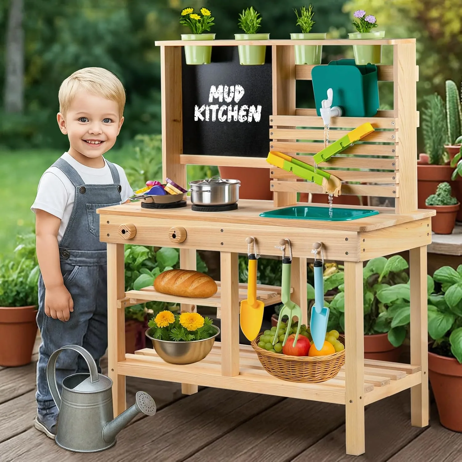 mud kitchen kids outdoor 1