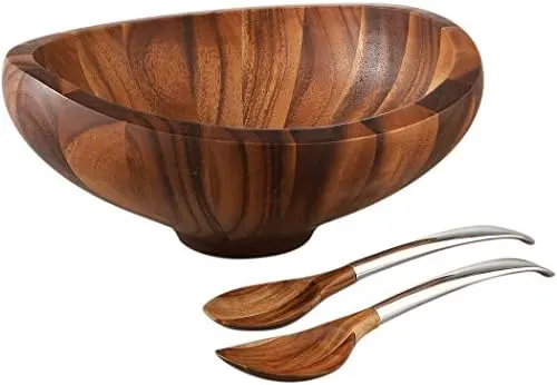 Nambe Butterfly Salad Bowl & Servers