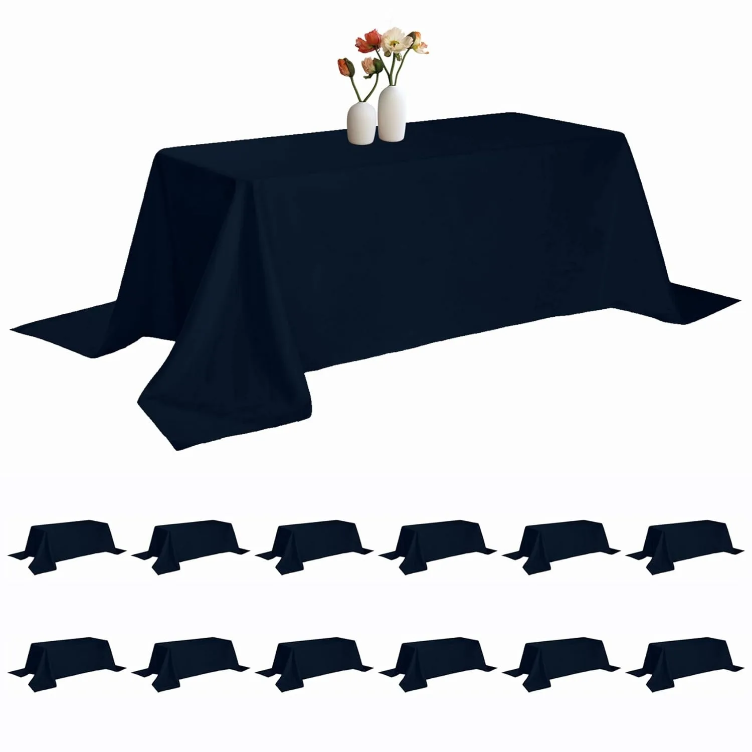navy tablecloth wrinkle resistant 1