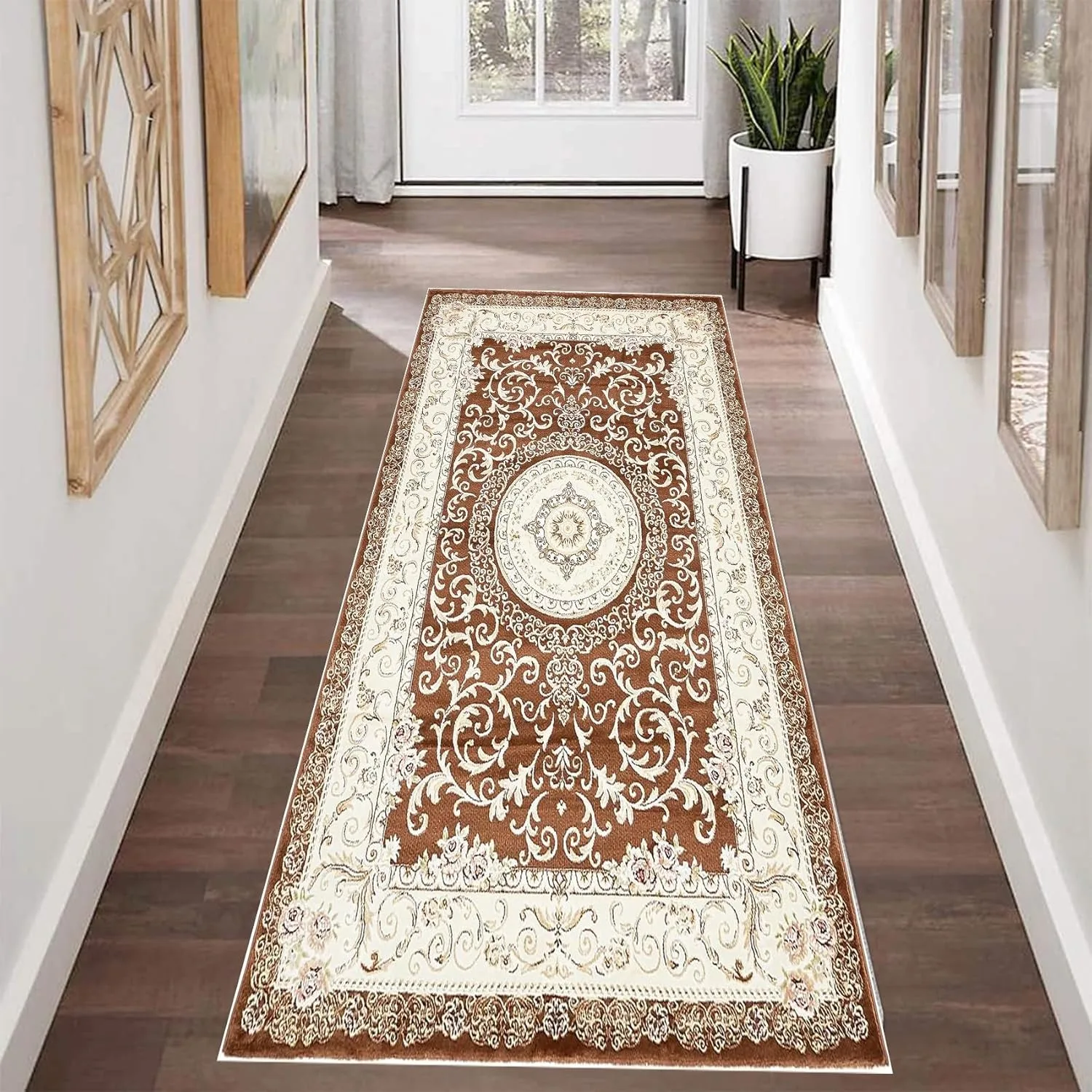 non slip runner rug orange 1