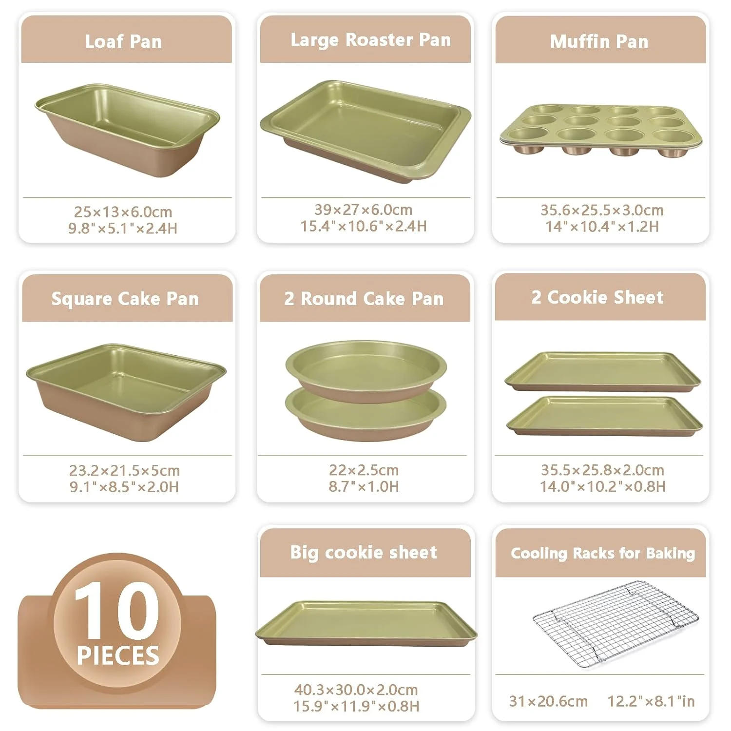 nonstick bakeware set pans 2