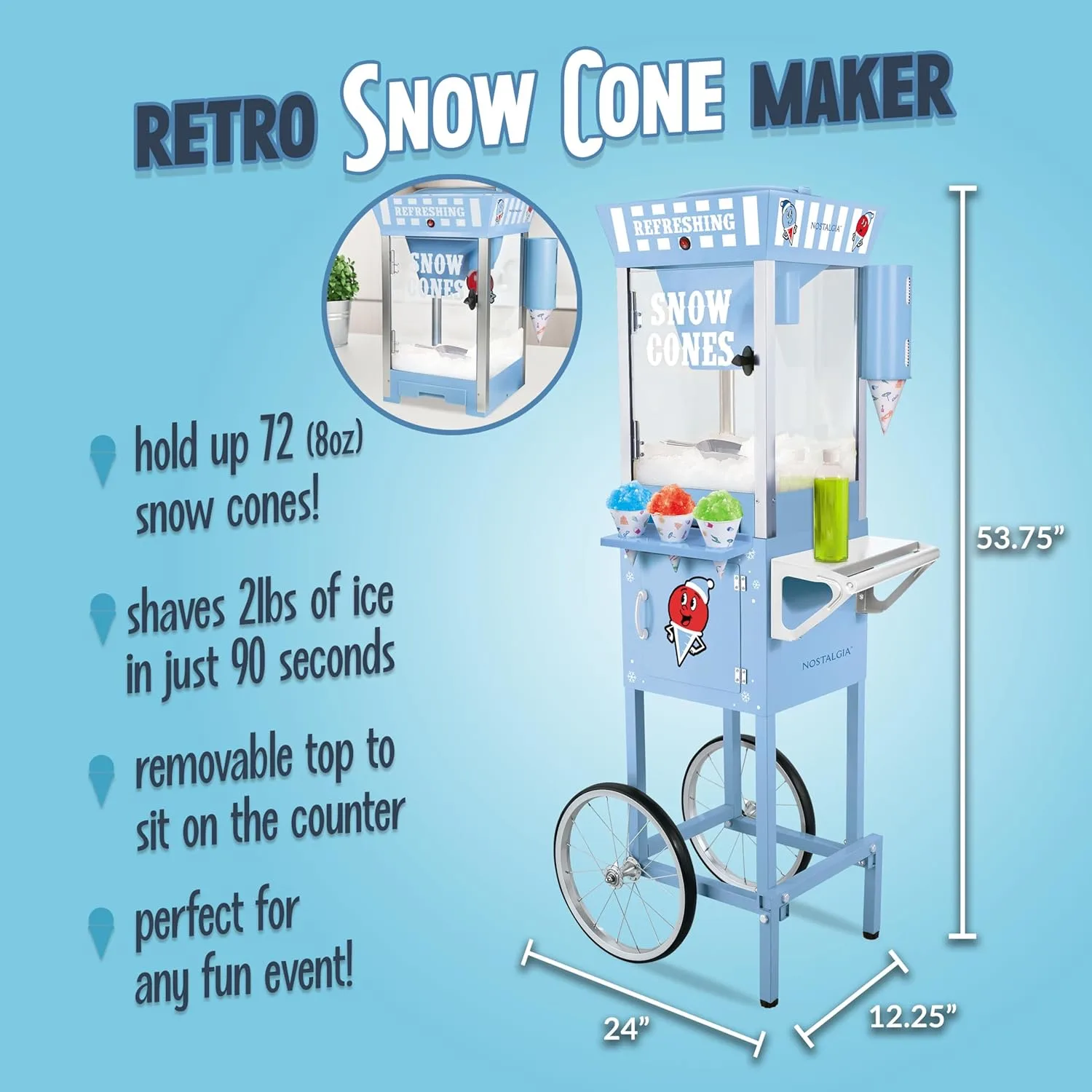 nostalgia snow cone cart 2