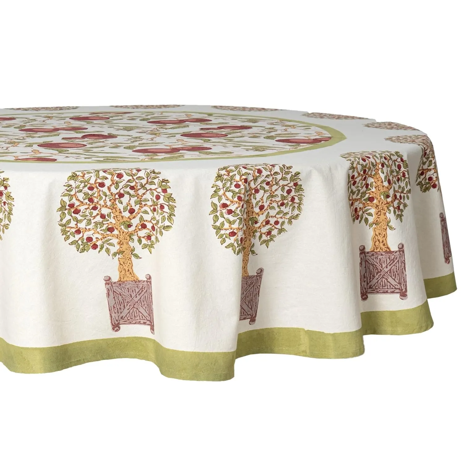orange tree tablecloth round 1