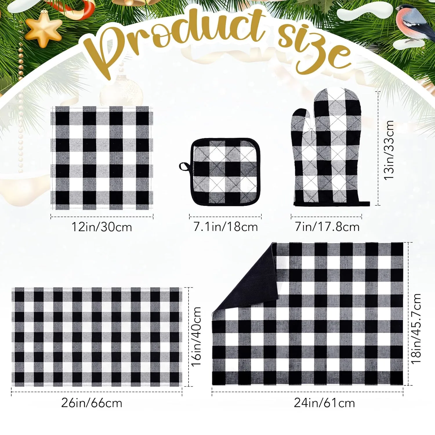 oven mitts towels set 2