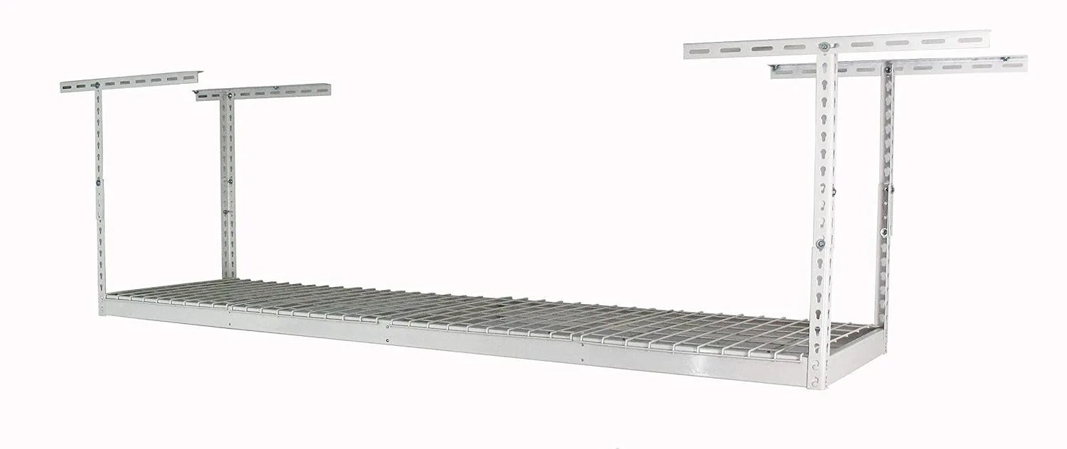 overhead garage rack white 1