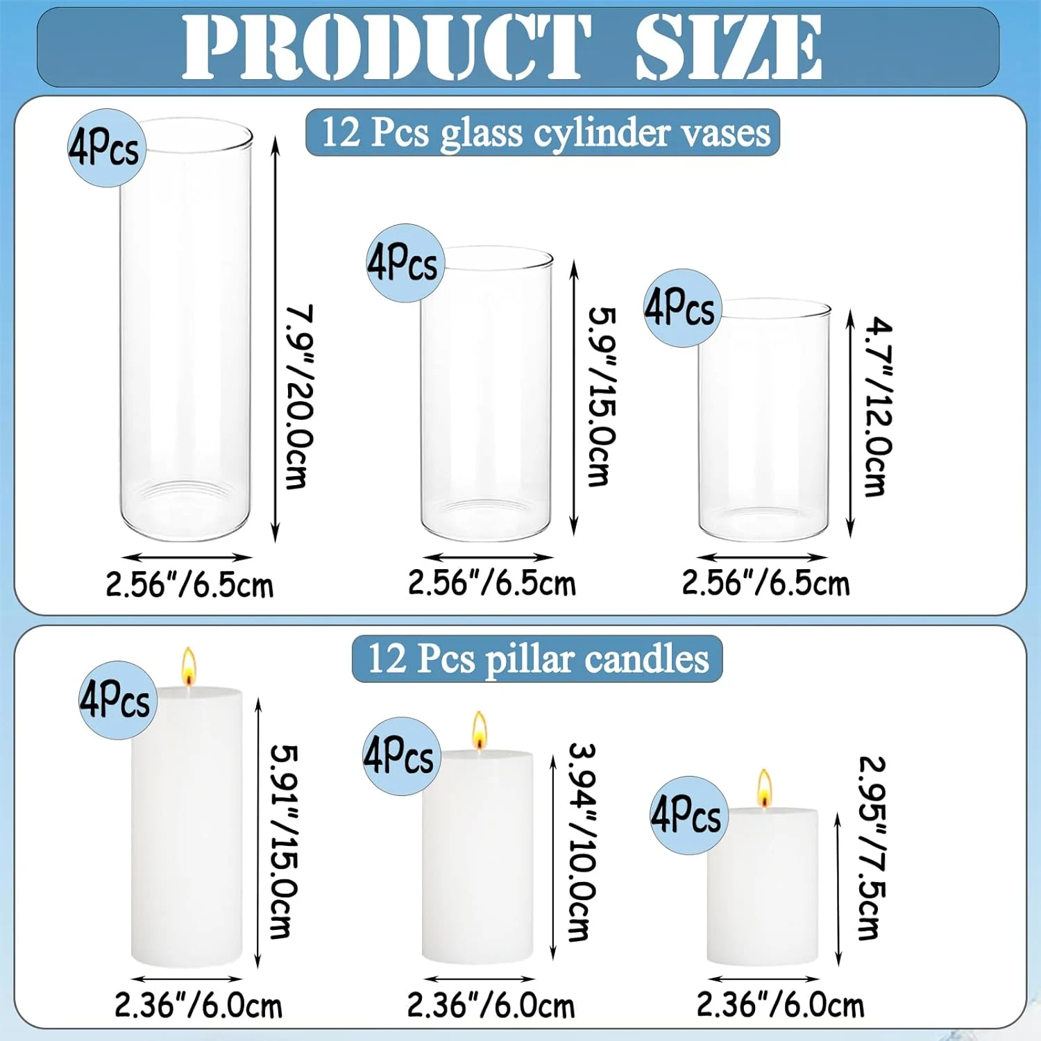pillar candles glass holders 2