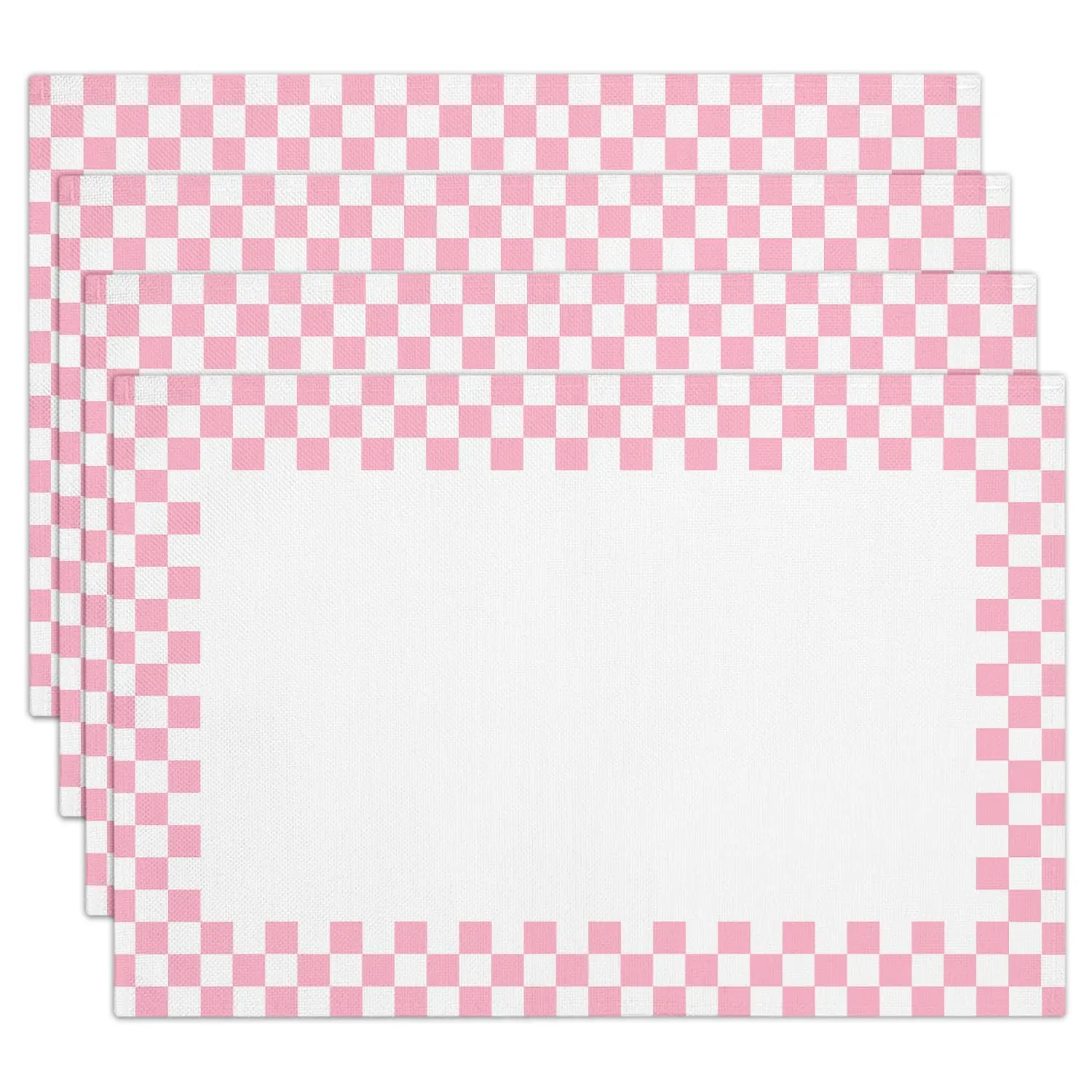 pink gingham placemats 1