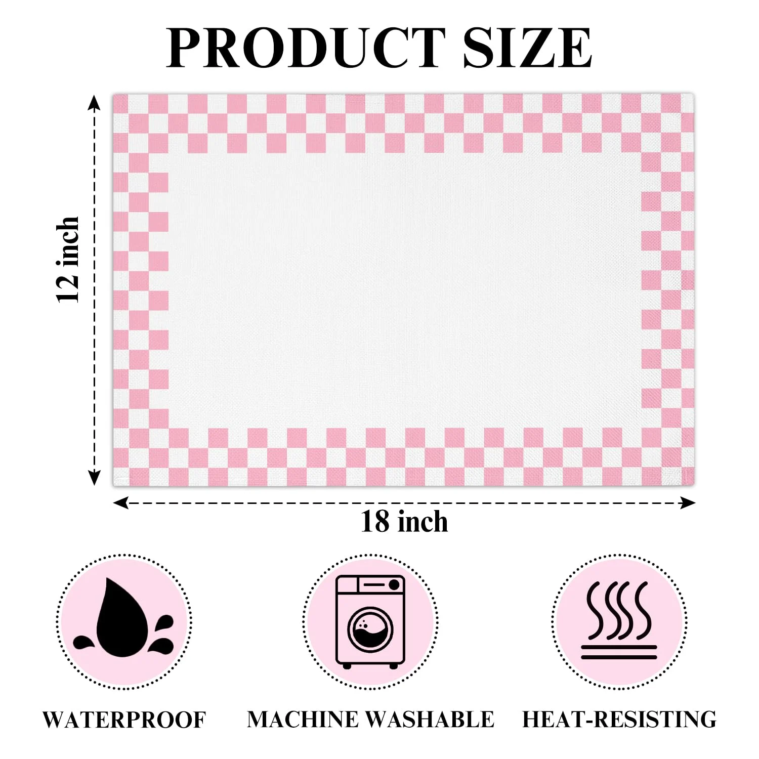 pink gingham placemats 2