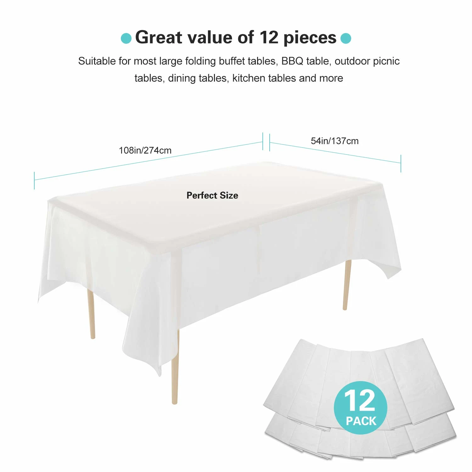 plastic tablecloths white 2