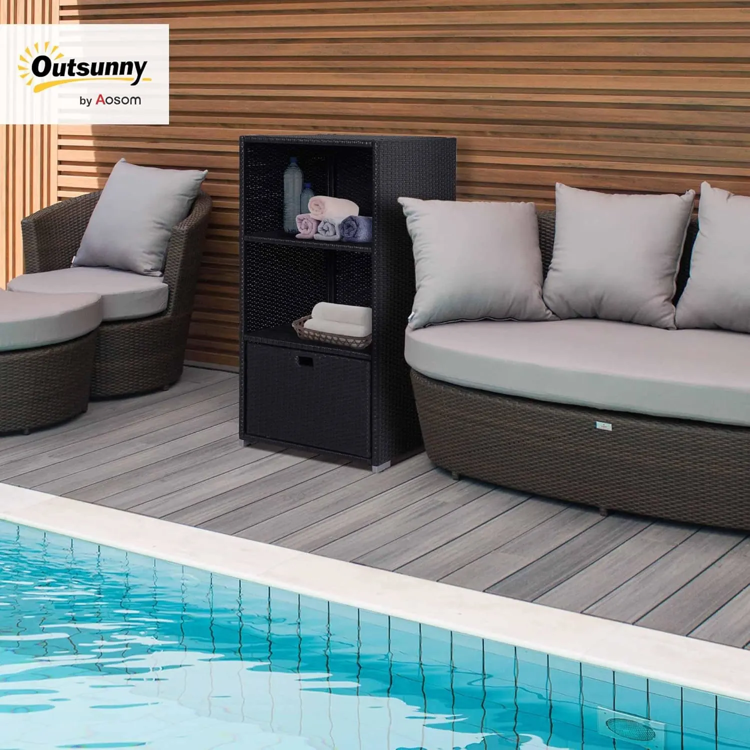 pool towel rack organizer 2