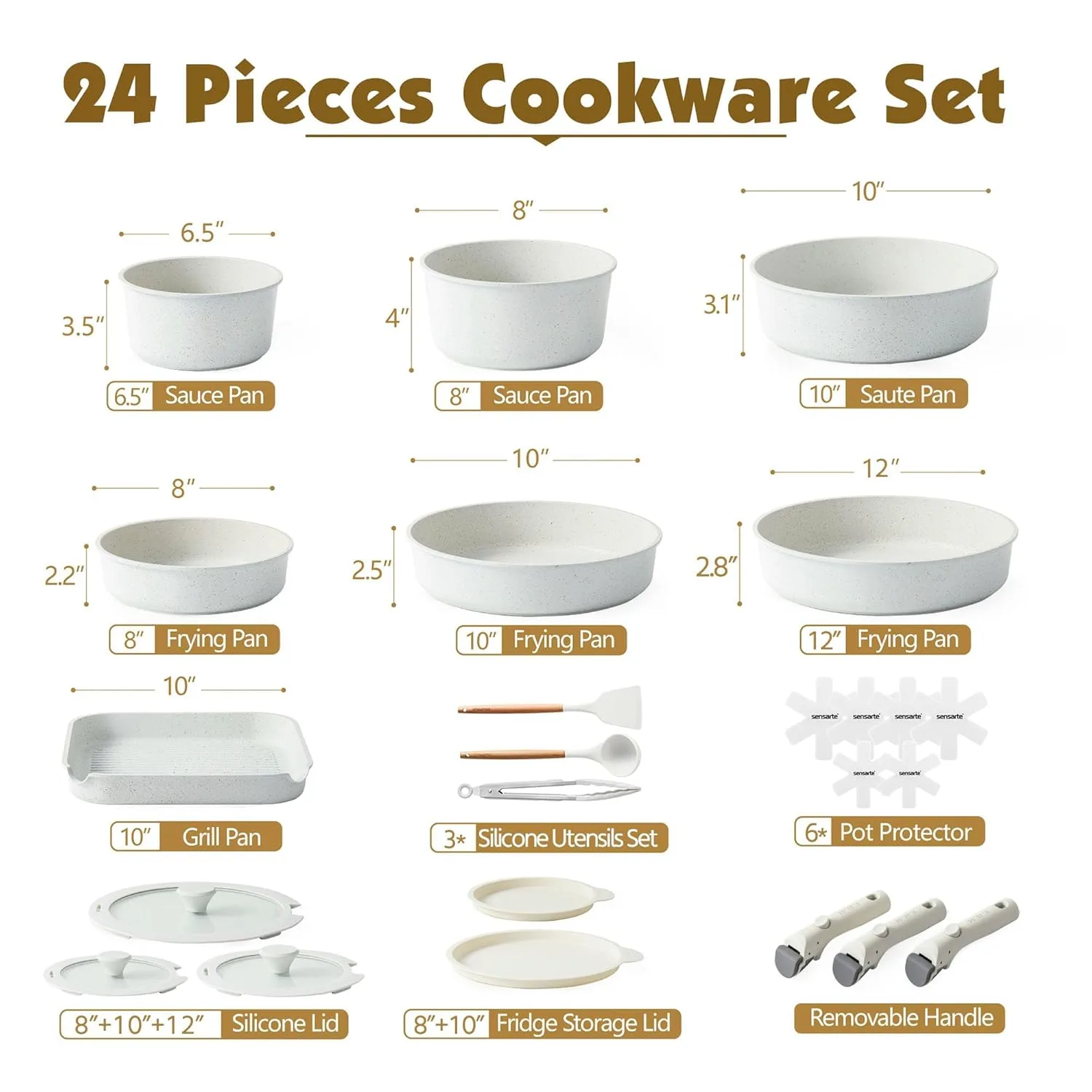 pots pans detachable set 2