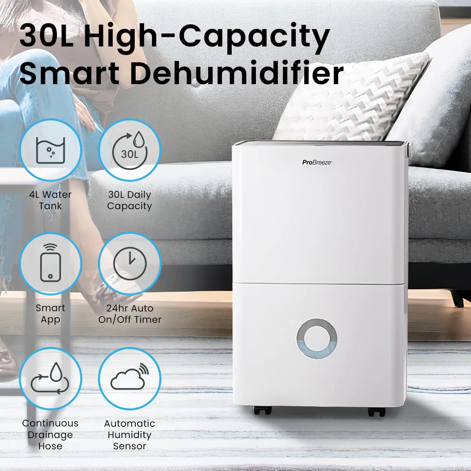 pro breeze 30l smart dehumidifier 2