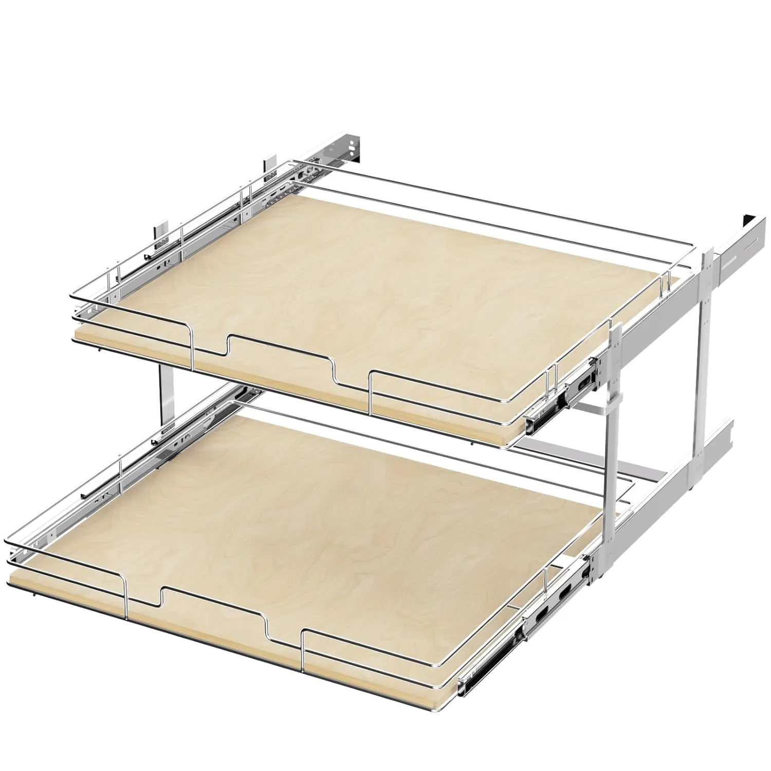 pull out cabinet organizer wood 1