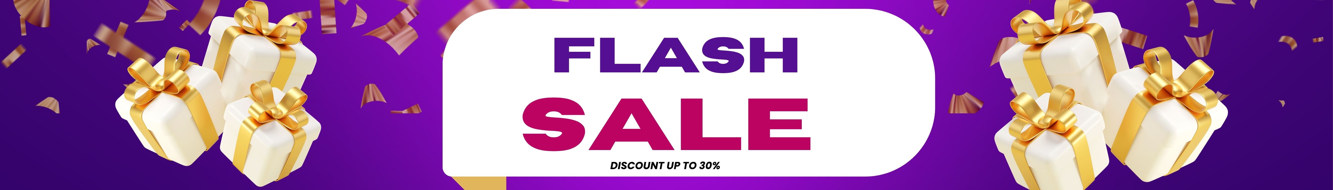 purple illustrated flash sale banner landscape