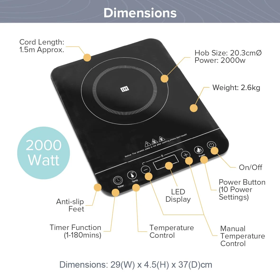 quest digital induction hob 2