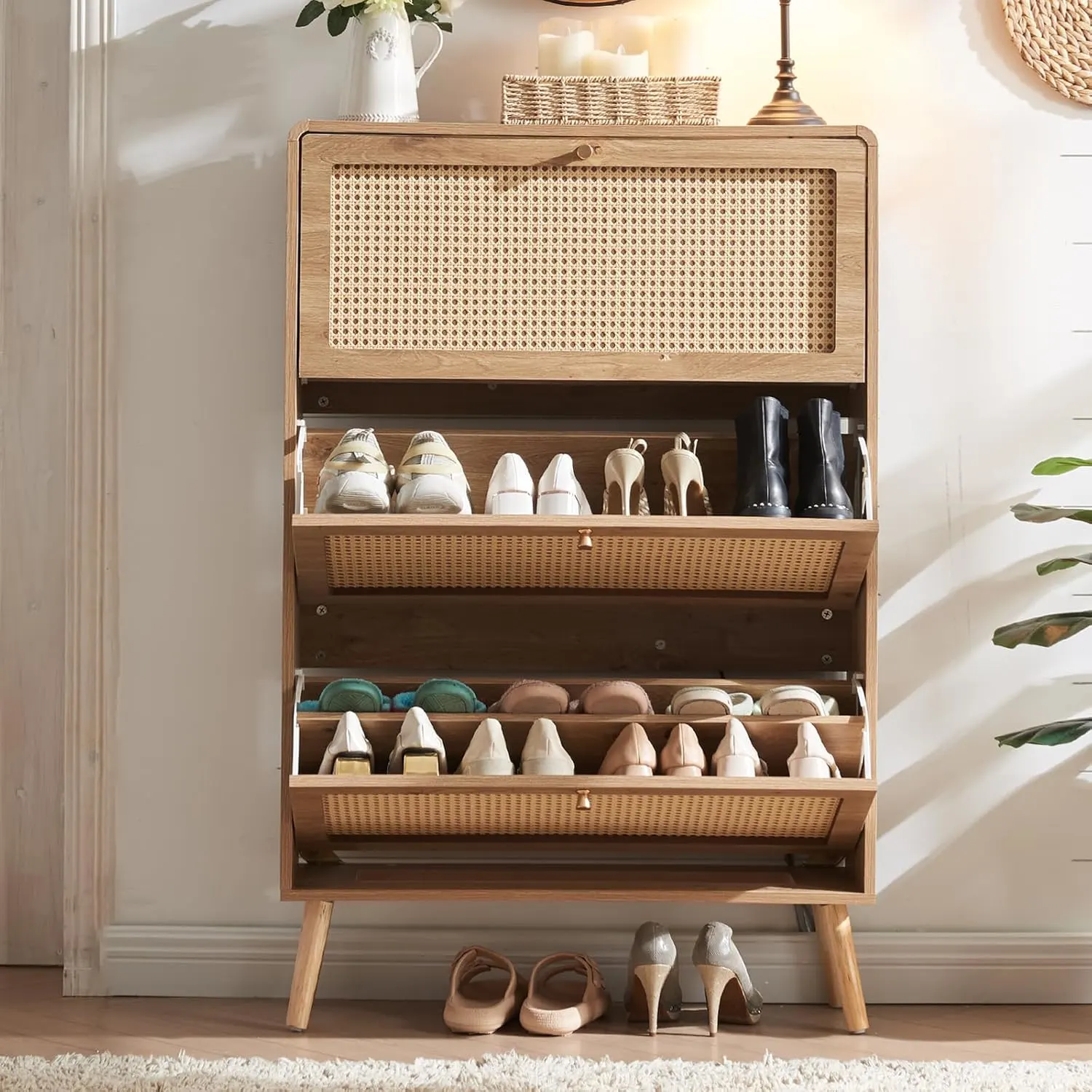rattan shoe cabinet 1