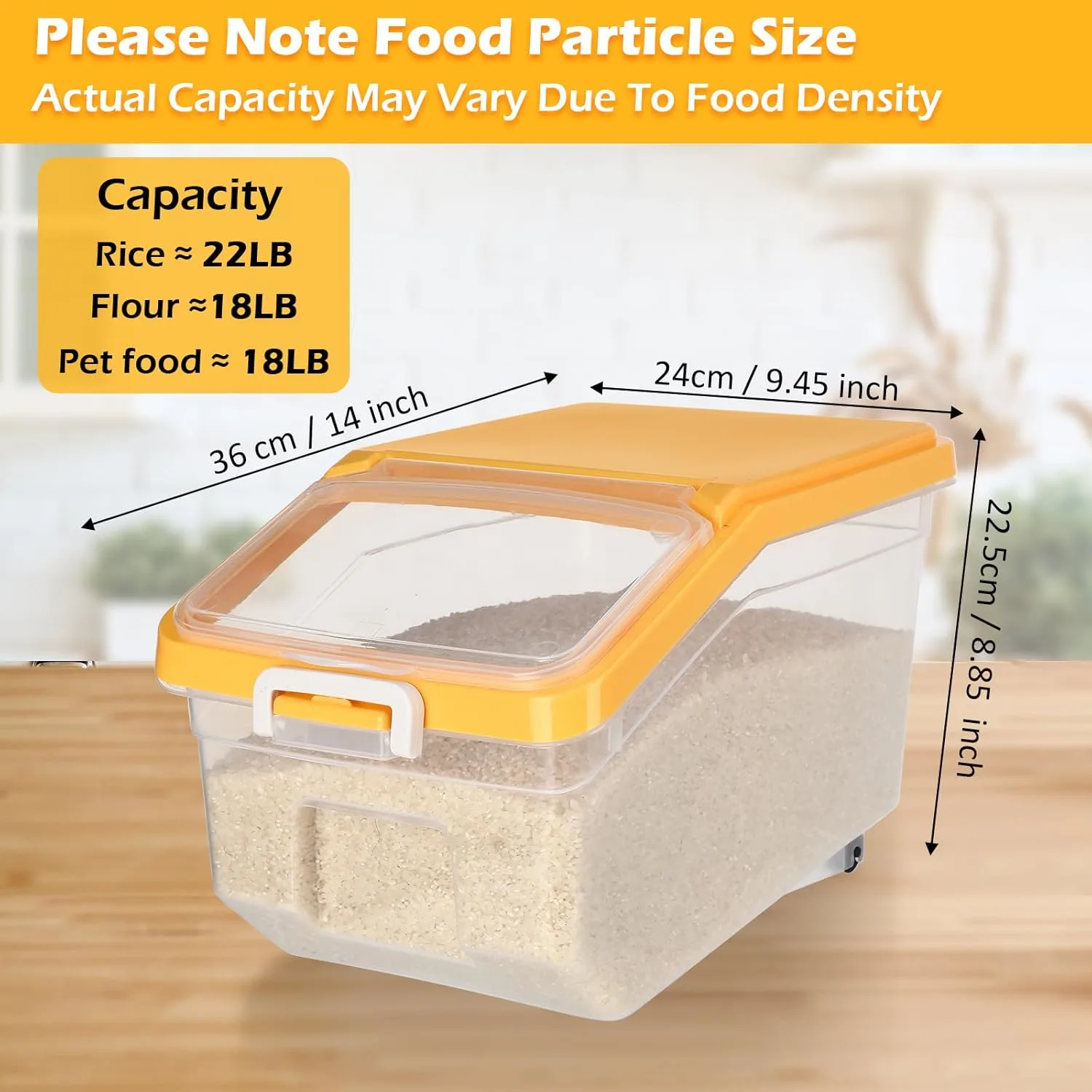 rice storage container yellow 2