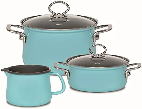 riess cookware set crystal blue 1