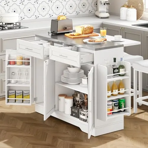 rolling kitchen island seating power 2