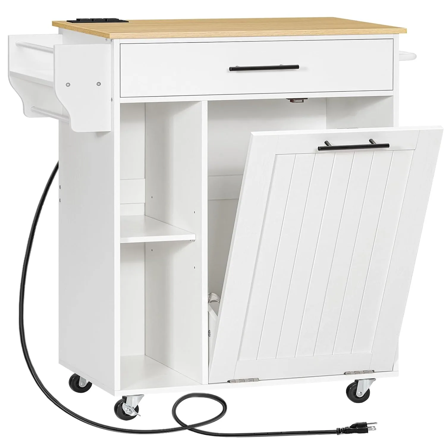 rolling kitchen island trash can 1