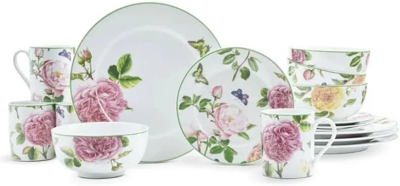 Roses 16-Piece Dinnerware Set