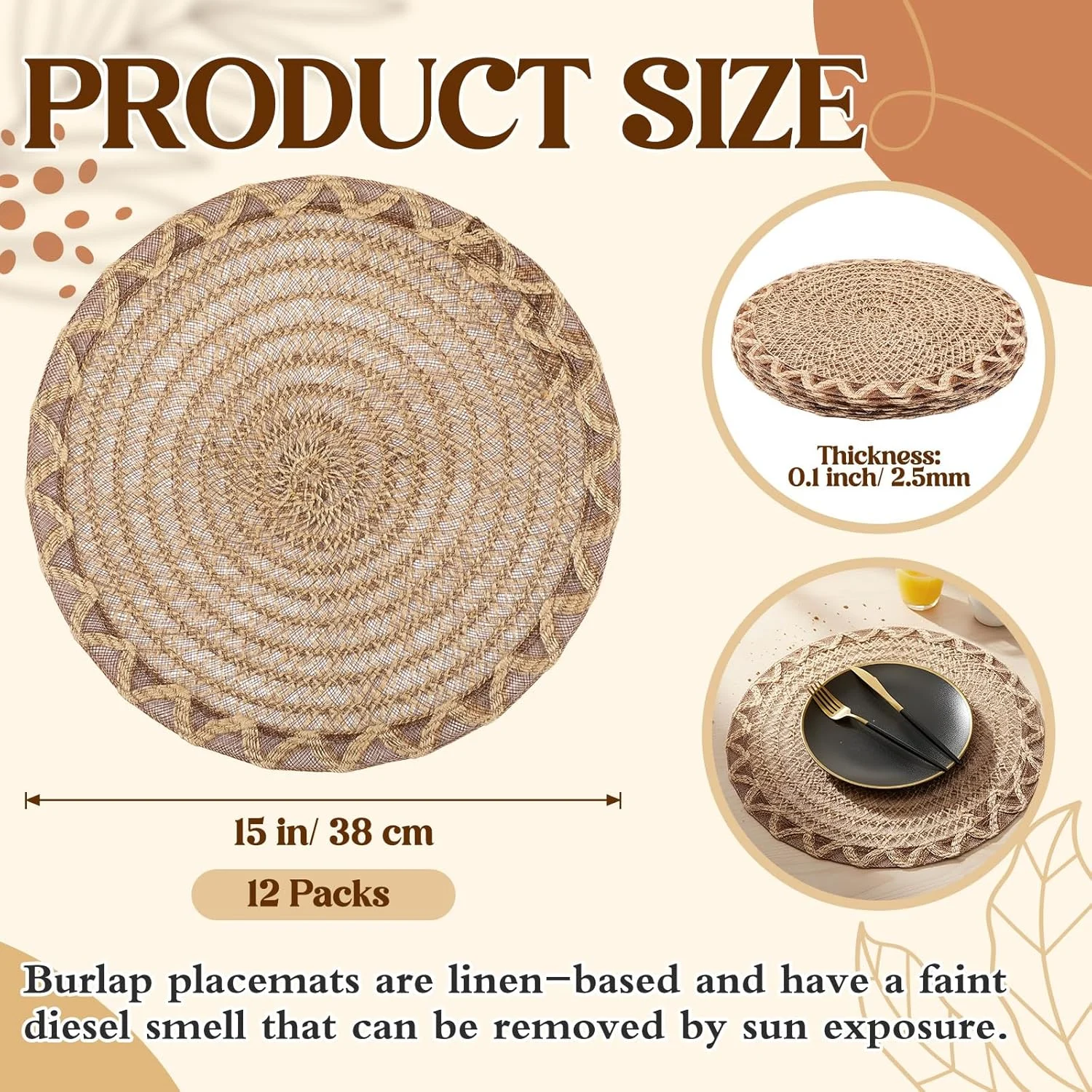 round burlap placemats 2
