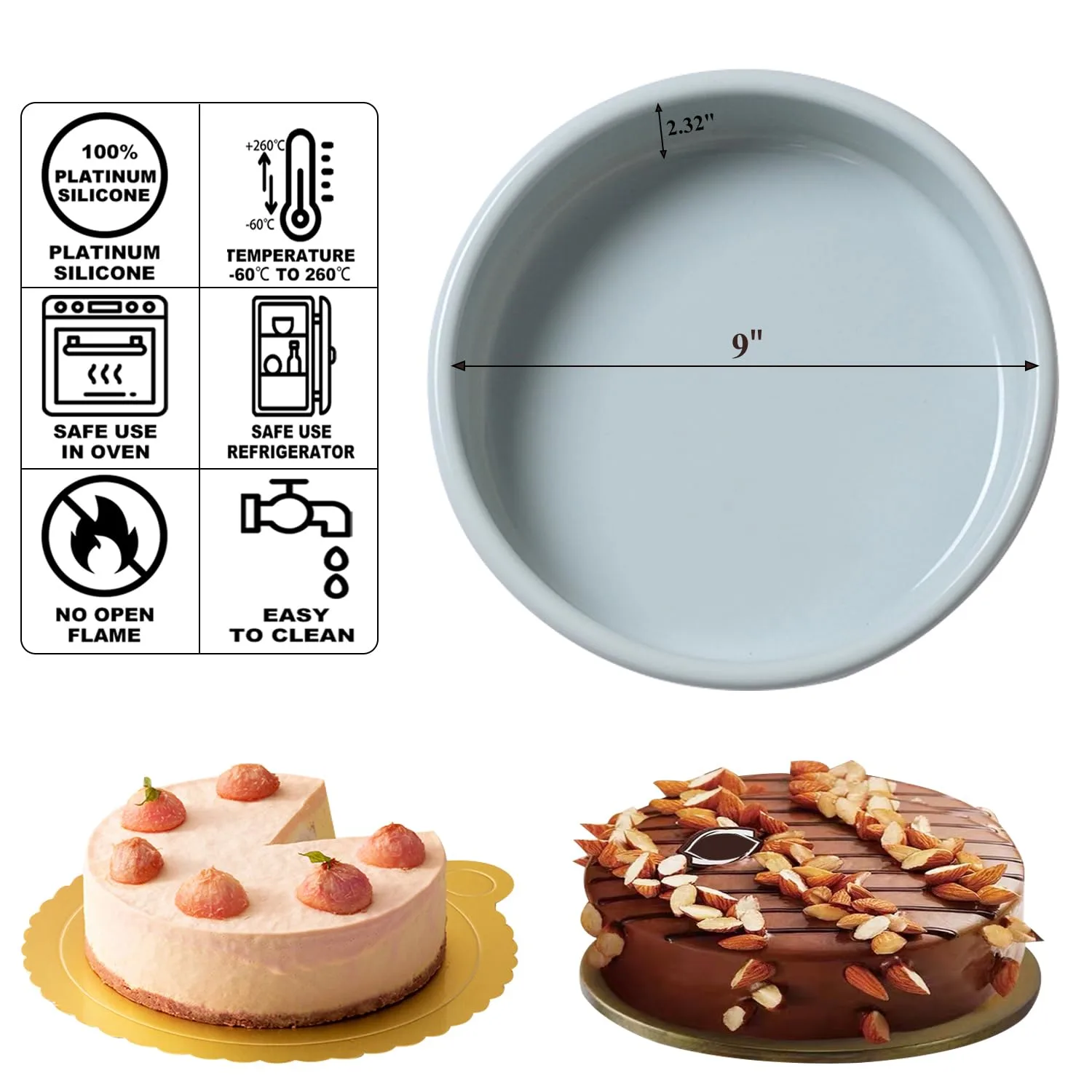 round cake pan silicone 2