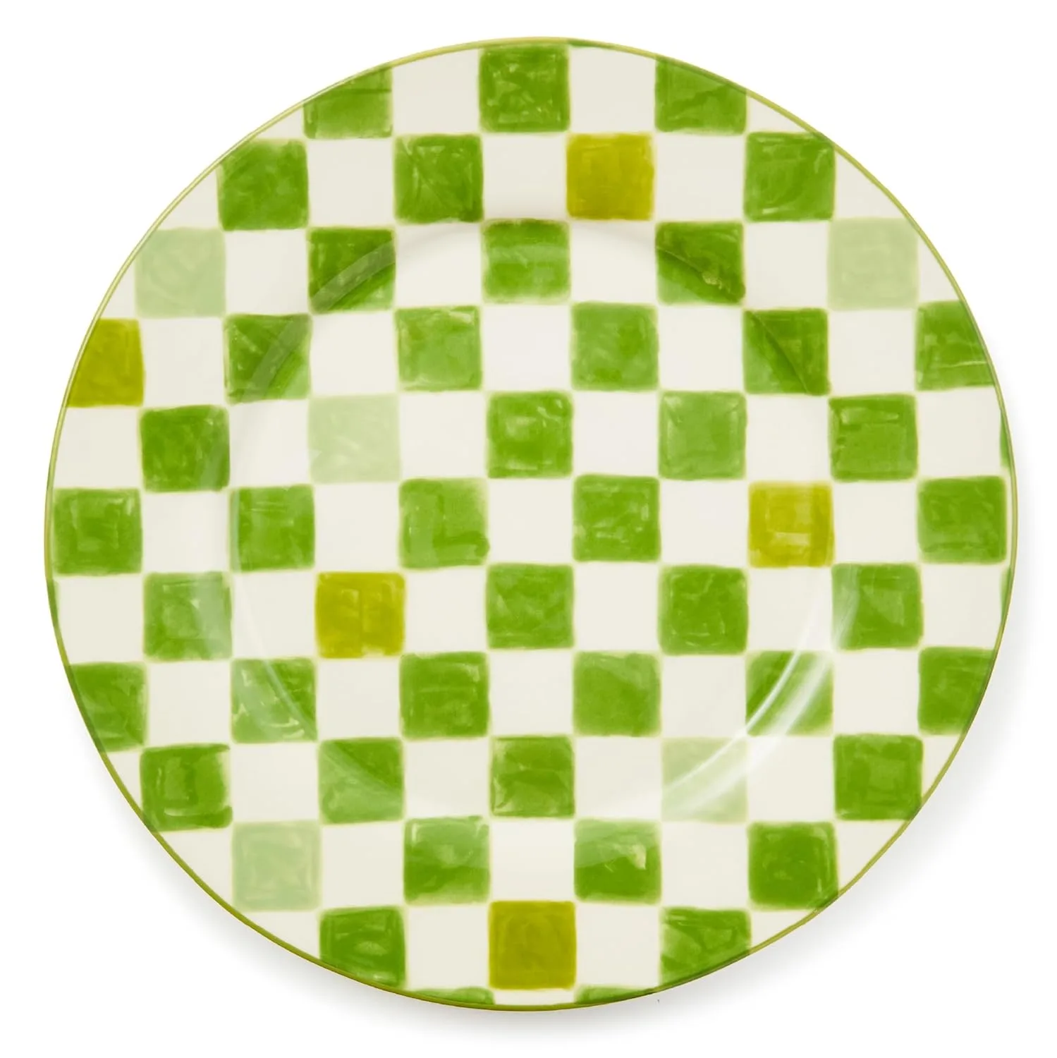 round green check platter 1