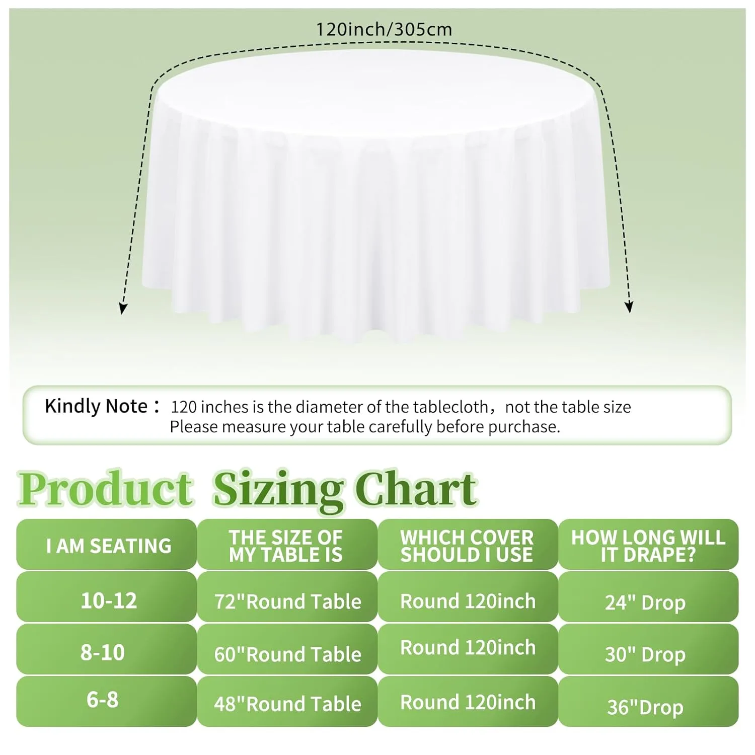 round tablecloth white pack 2