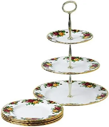 Royal Albert Old Country Roses Cake Set