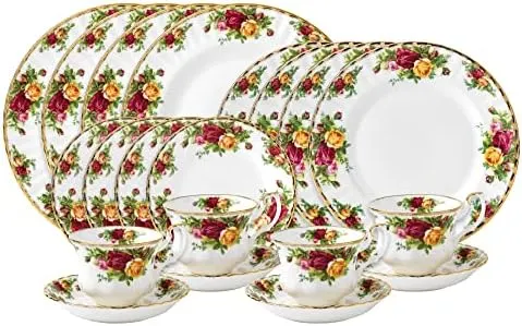Royal Albert Old Country Roses 20-Piece Dinnerware Set, Multicolor