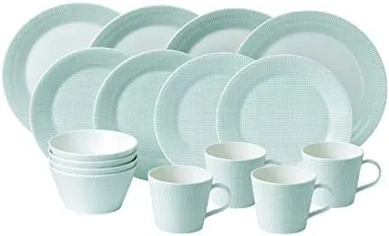 Royal Doulton Pacific Mint 16-Piece Dinner Set - Porcelain Spot Design