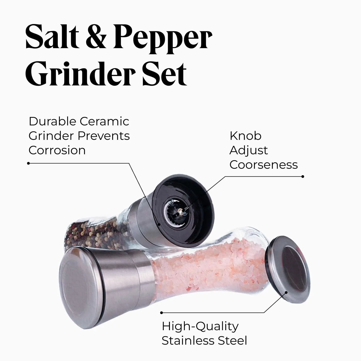 salt pepper grinder set 2